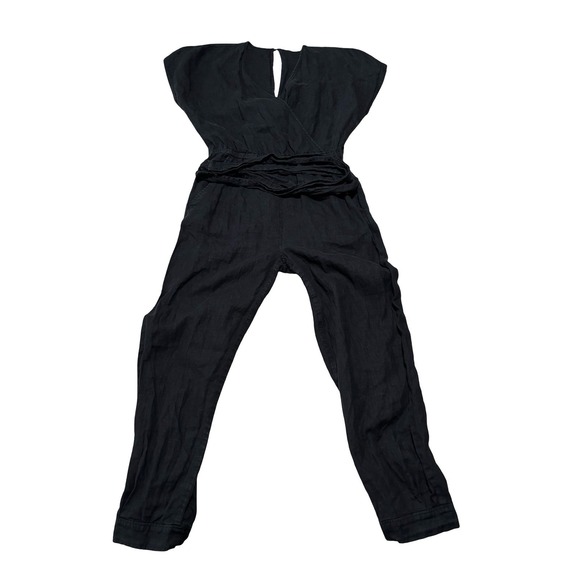 Joie Pants - JOIE Linen Jumpsuit Gray + Waist‎ Tie Women's Size XS 19 Pit 26 Inseam